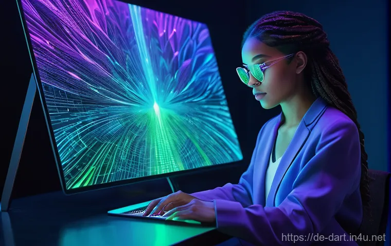 디지털아트 NFT 발행 방법 - **Prompt: The Genesis of Digital Art on the Blockchain**
    "A talented female digital artist, mid-...