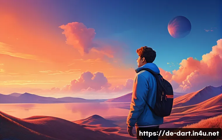 라이트룸을 활용한 디지털아트 보정 - A vibrant digital artwork showcasing a surreal sky with intense blue hues, where subtle color gradie...
