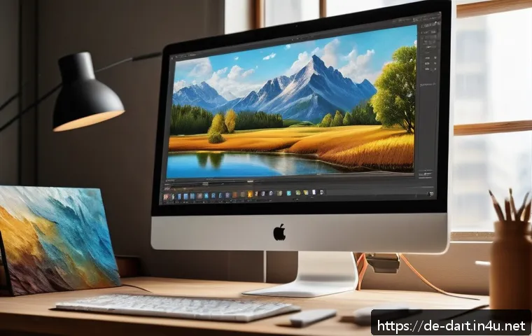 디지털아트 무료 브러시 다운로드 - A digital artist&rsquo;s workspace featuring a high-resolution close-up of a computer screen displaying a ...
